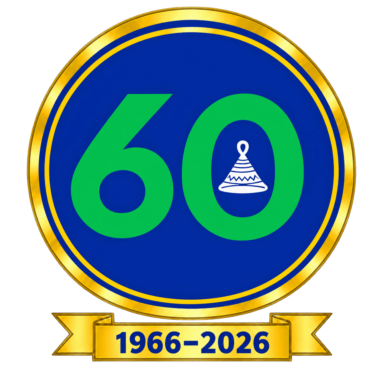Lesotho 60th anniversary emblem, 1966–2026